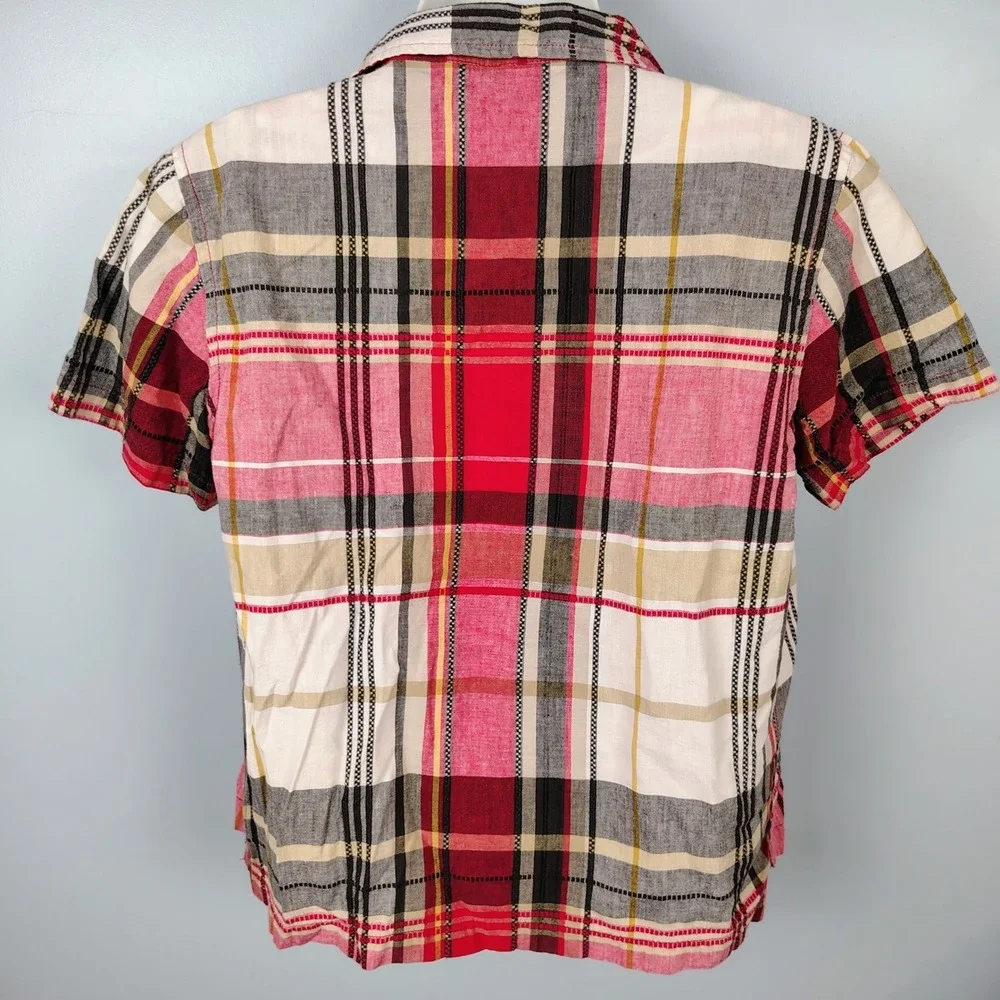 Cabin Creek Women Petite Medium Red Plaid 2 Piece Shirt and Tank Set cottagecore